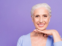 older woman showing off her smile