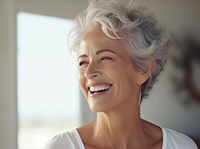 Smiling older woman with beautiful teeth