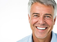 Portrait of handsome senior man with nice teeth