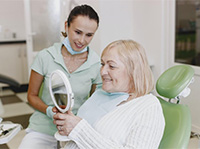Older woman in dental chair